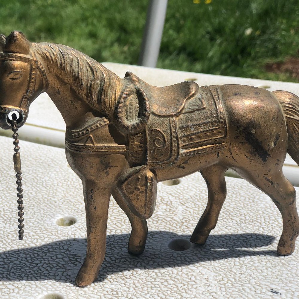 Cowbow Horse statue brass circus circus